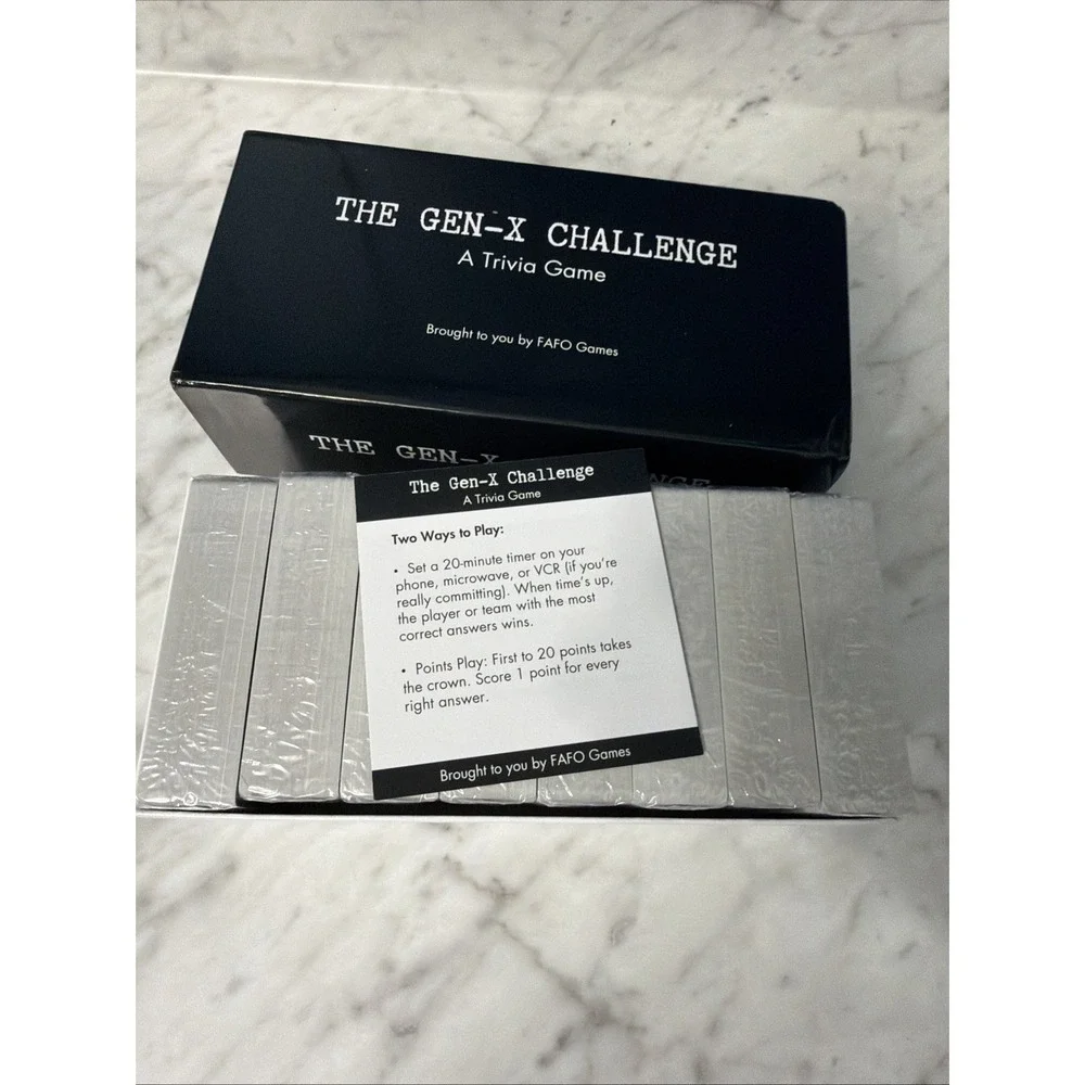 The Gen-X Challenge - 80s and 90s Trivia Card Game with 600 Trivia Cards - Po...